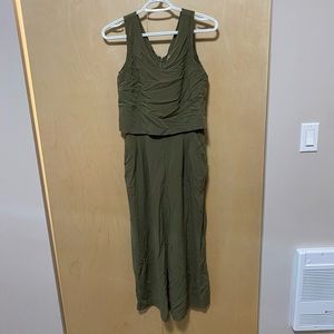 Beautiful point sur olive jumpsuit romper
